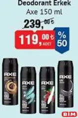 AXE DEODORANT ERKEK 150 ML fiyat ve kampanya bilgisi